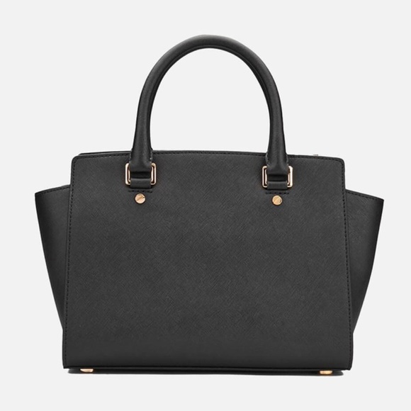 MICHAEL MICHAEL KORS Women's Selma Medium Top Zip Satchel - Black - Picture 2 of 10